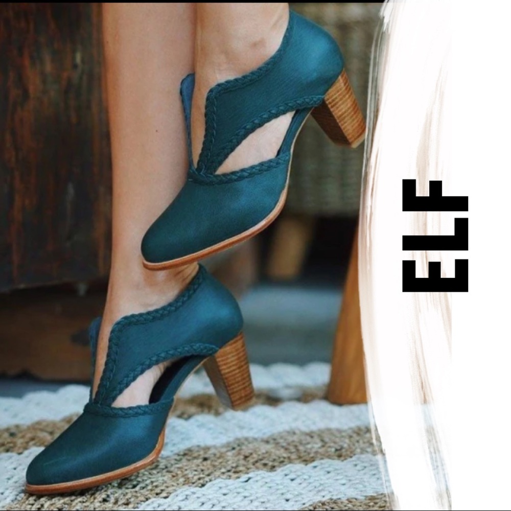 ELF Women's Teal Leather Heels